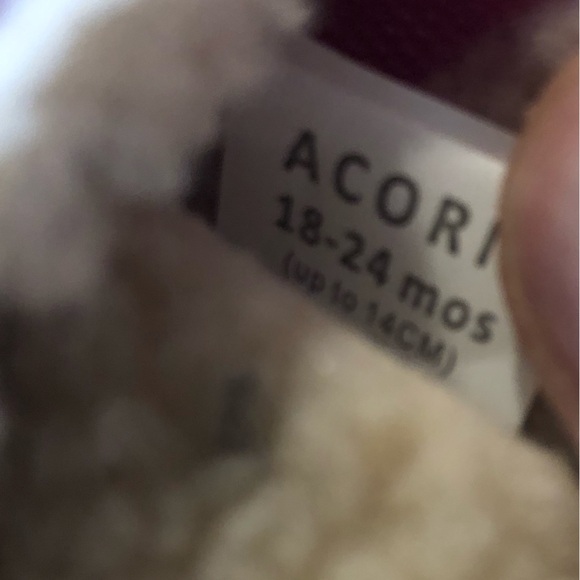 Acorn Girls Easy On Mocs. Suede w/Sherpa Lining and Leather Soft Soles. 18-24 M. - Picture 7 of 10